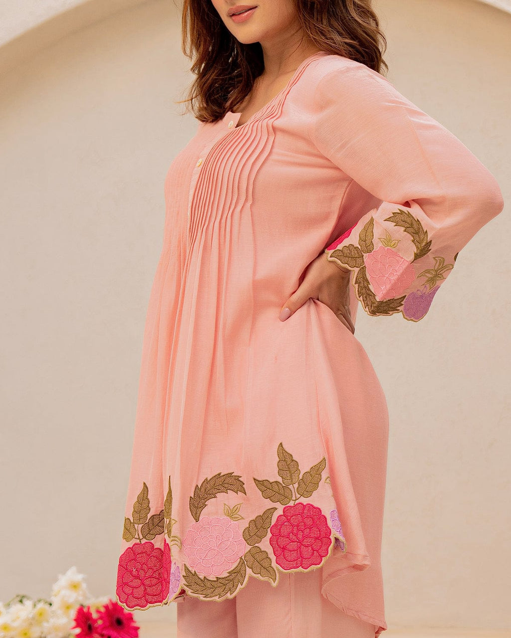Girls Beautiful Heavy Embroidery Kurti with Pant