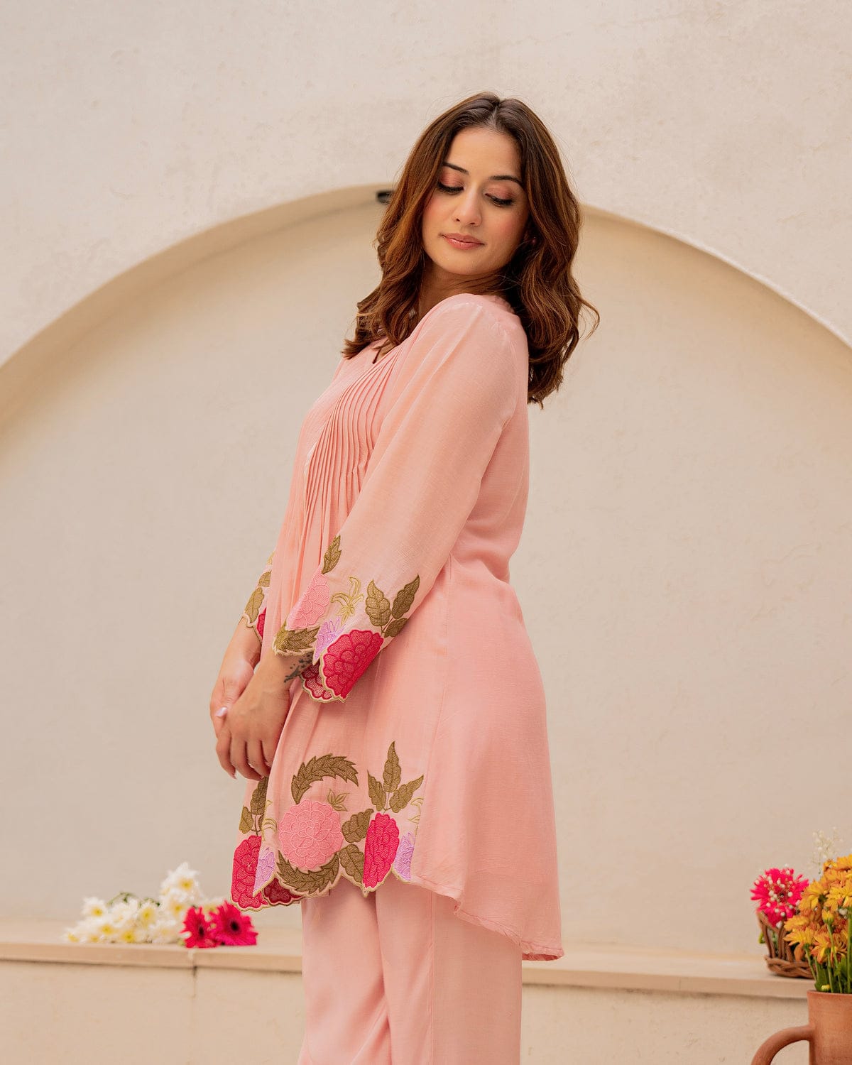 Girls Beautiful Heavy Embroidery Kurti with Pant